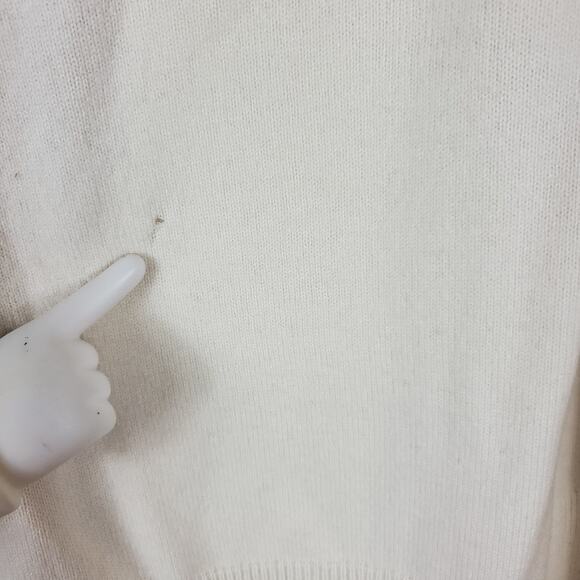 Talbots Cream 100% Cashmere One Button Cardigan Size L - Picture 9 of 12
